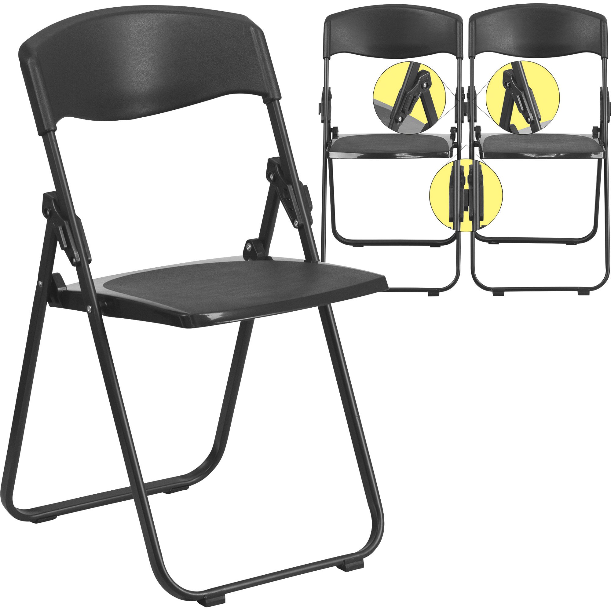Flash Furniture HD Plastic Folding Chair — 880-Lb. Capacity, 17 3/4in.H Seat